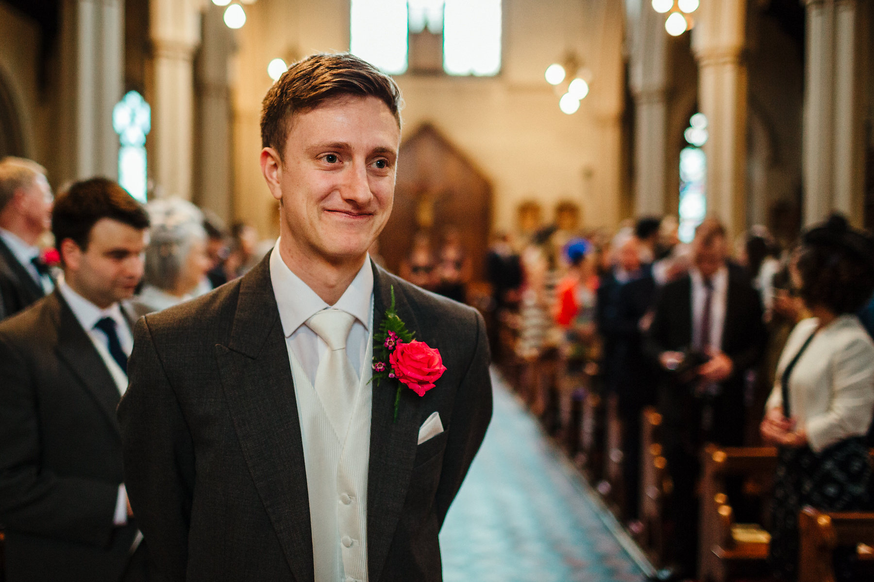 Groom waiting photo Clapham Common church