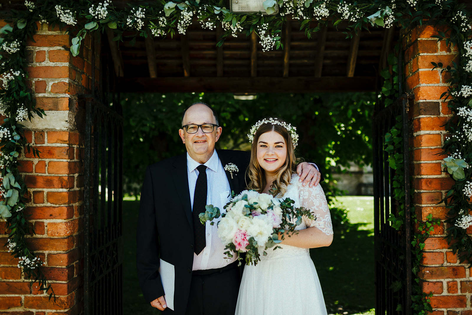 Bride arrives at St Mary's church in Haddenham