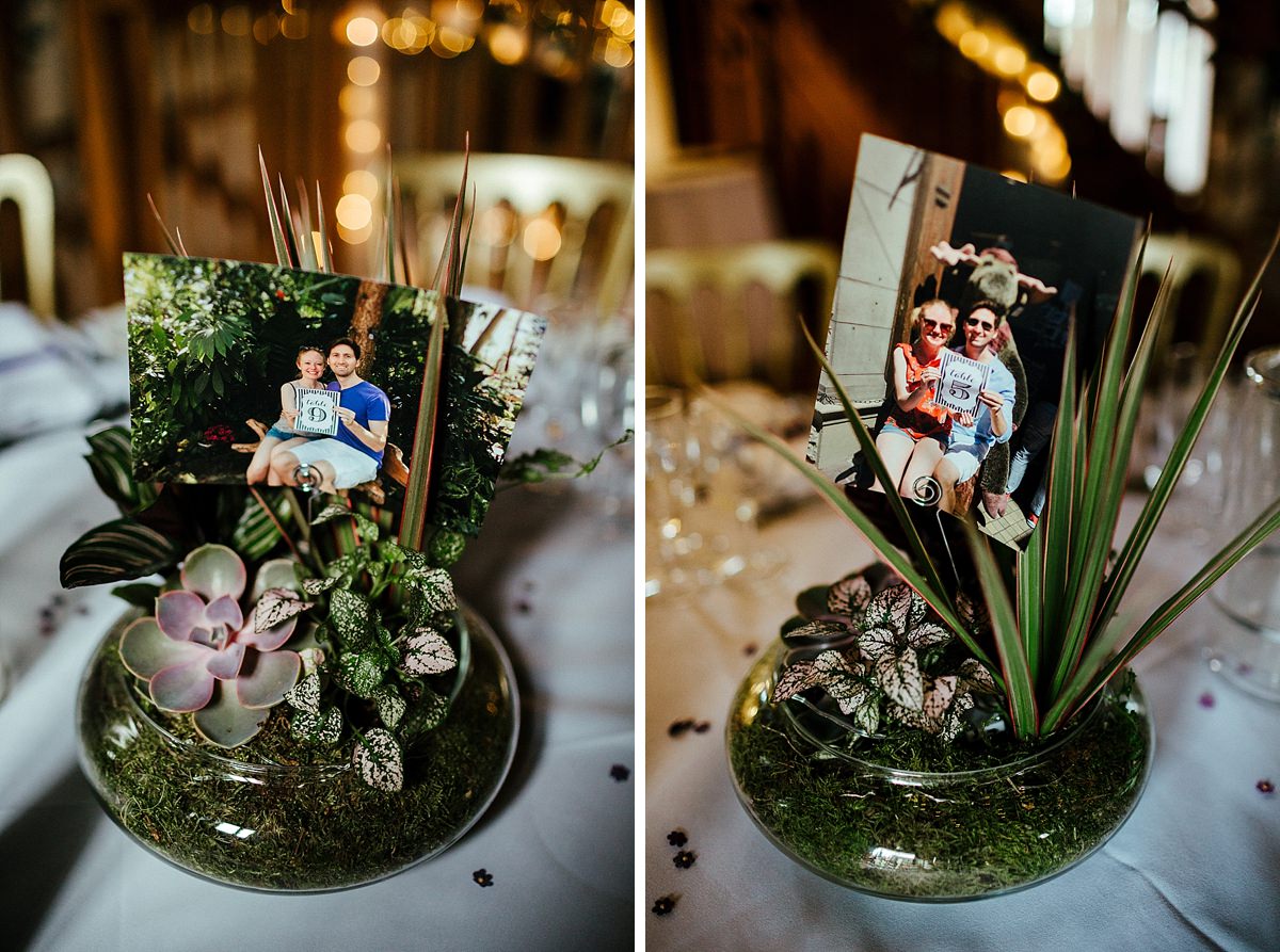 Tudor Barn wedding table decorations