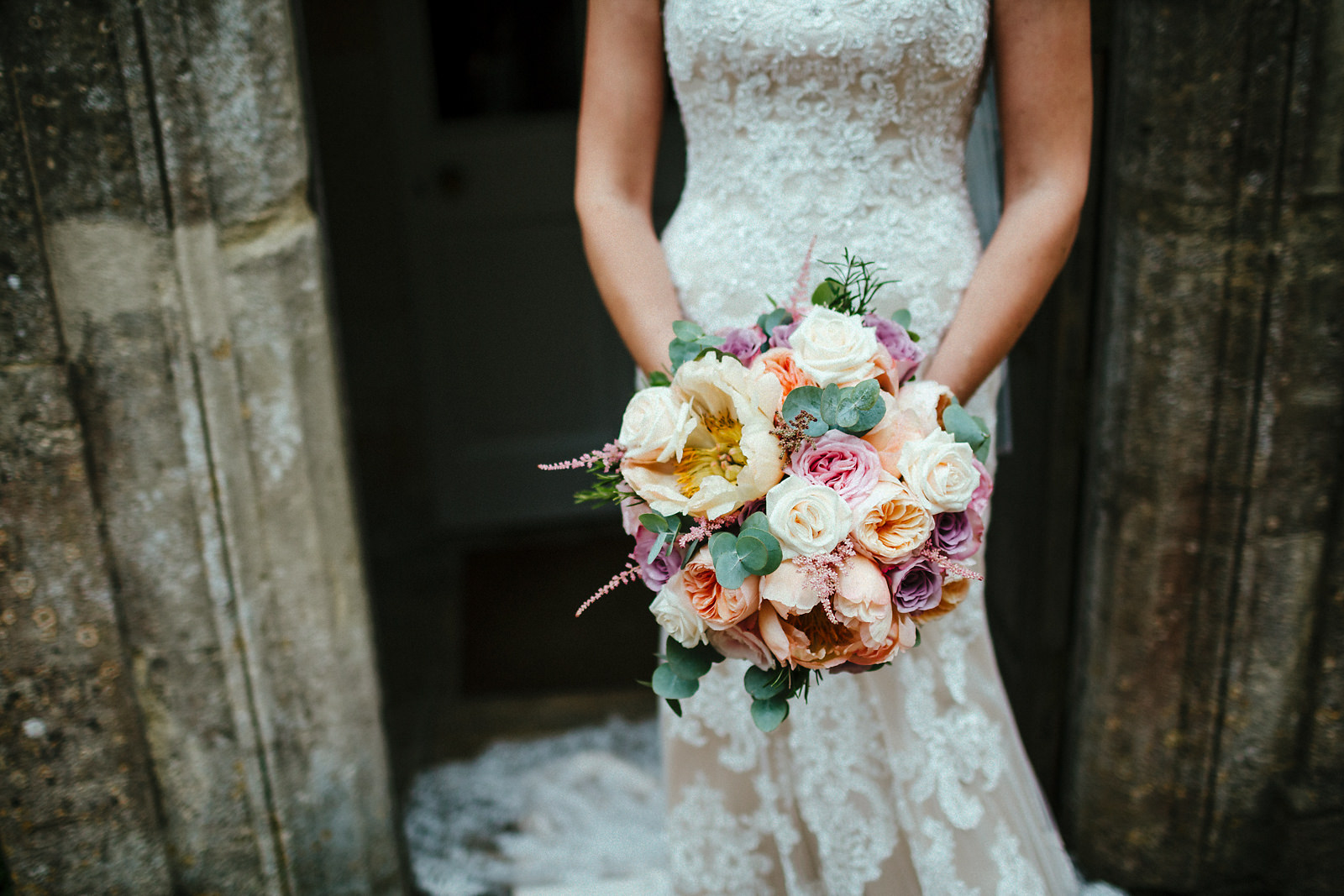 Multicoloured wedding bouquet