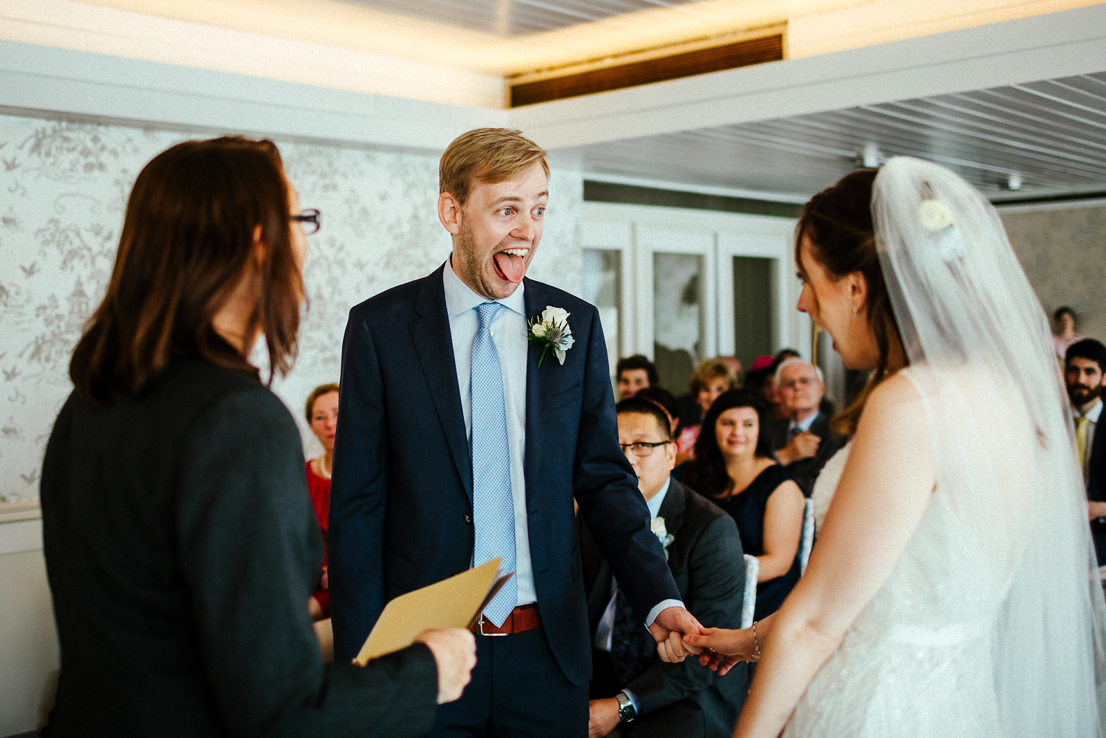 Wedding ceremony at Ravens Ait Surbiton