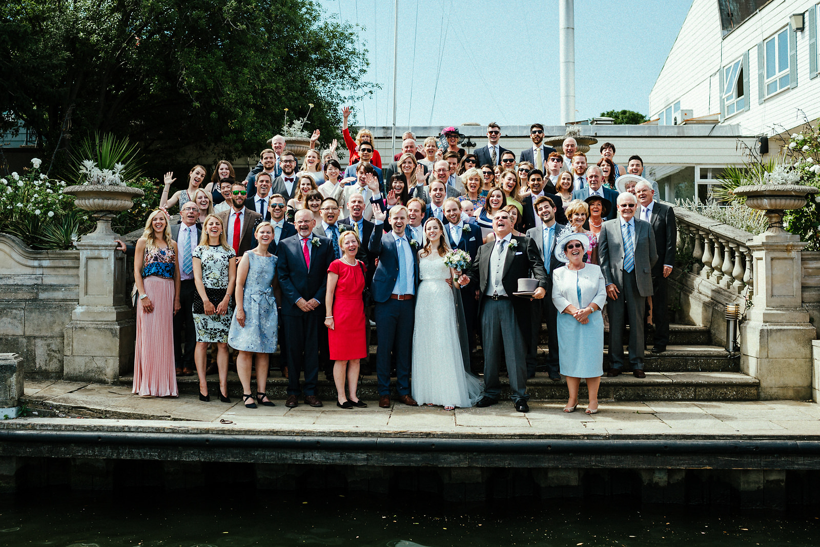 Formal group photo on Ravens Ait steps