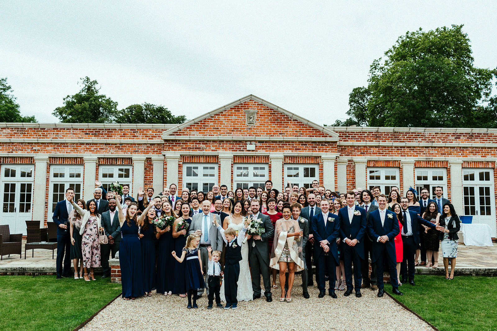 Everyone together photo at Orchardleigh walled garden