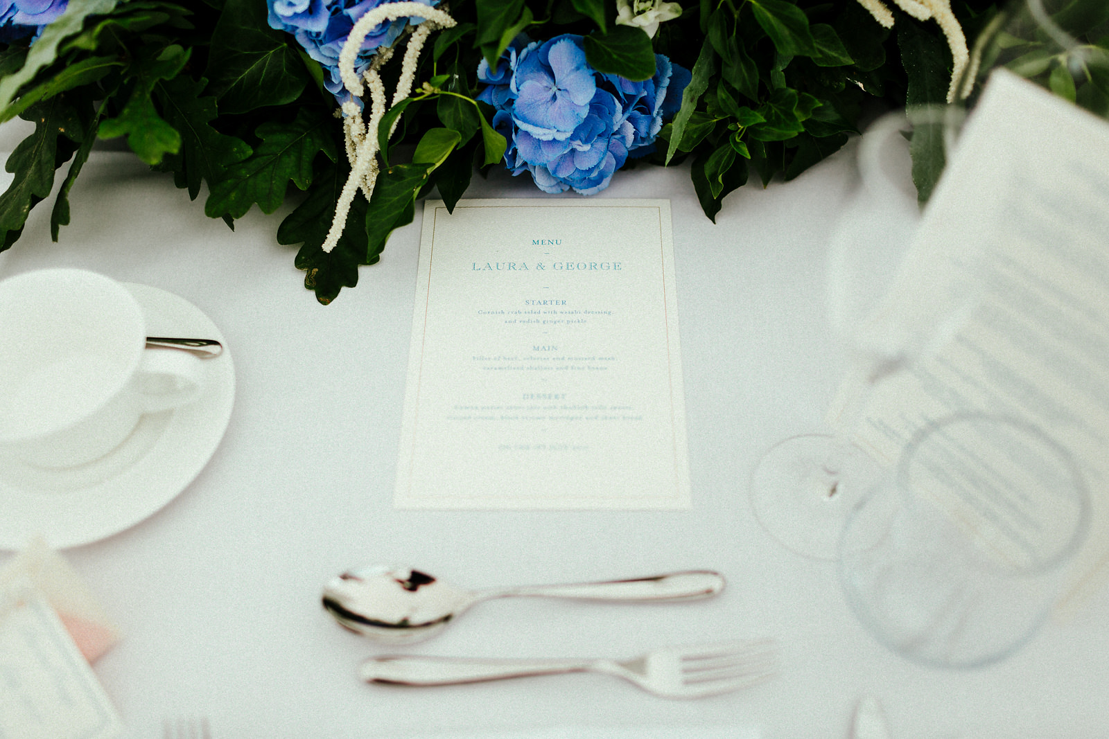 white and blue wedding theme photo