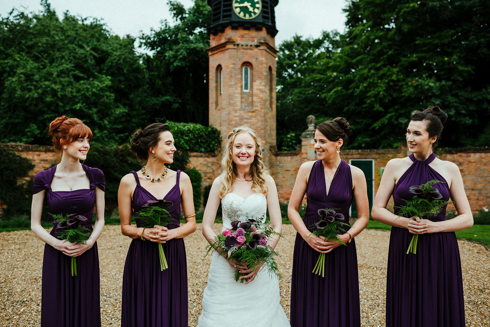 Tudor barn bridal party group photo idea