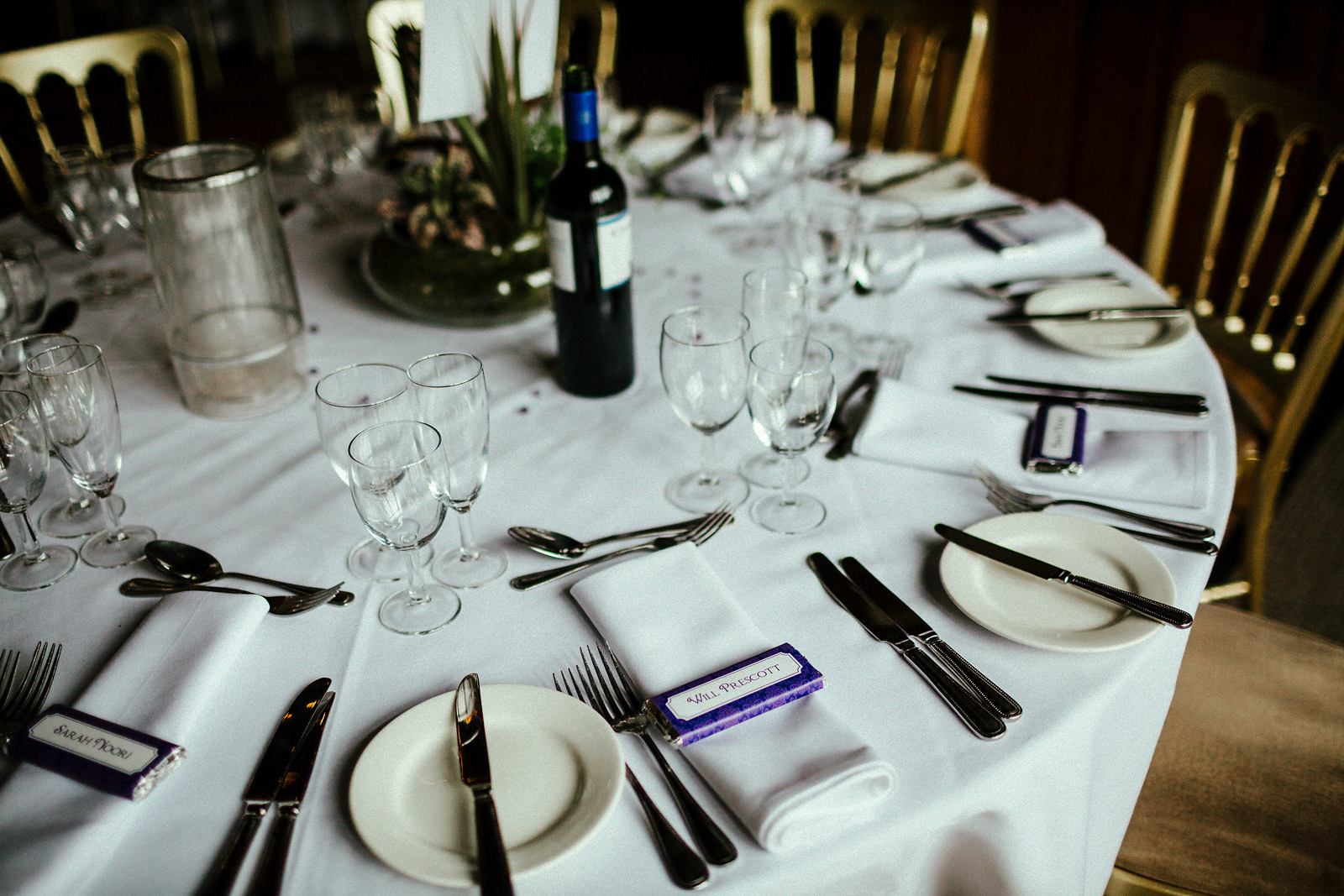 Tudor Barn wedding table decorations