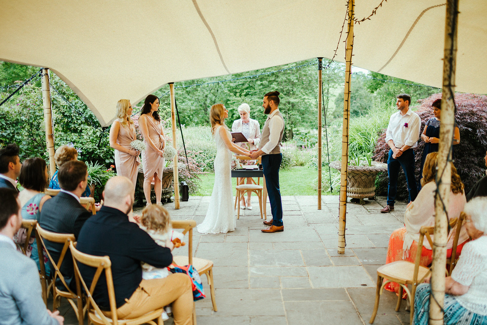 Courtyard wedding ceremony at the Copse