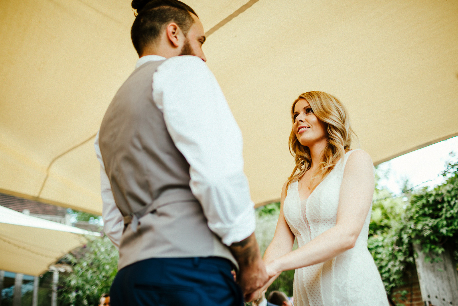 Courtyard wedding ceremony at the Copse