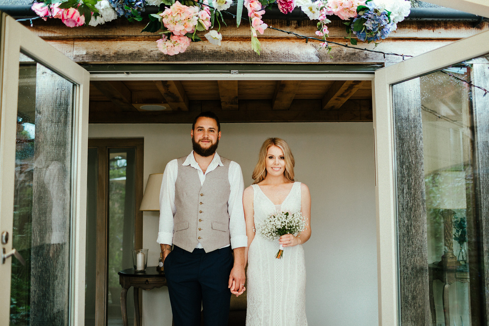 Beautiful newly married couple at the Copse