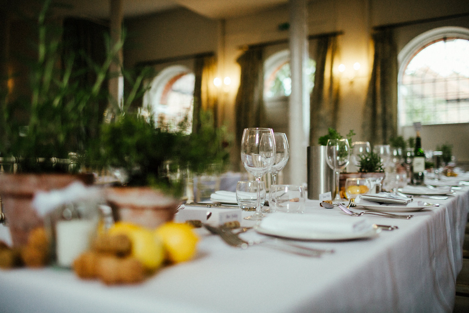 Italian style wedding table decorations