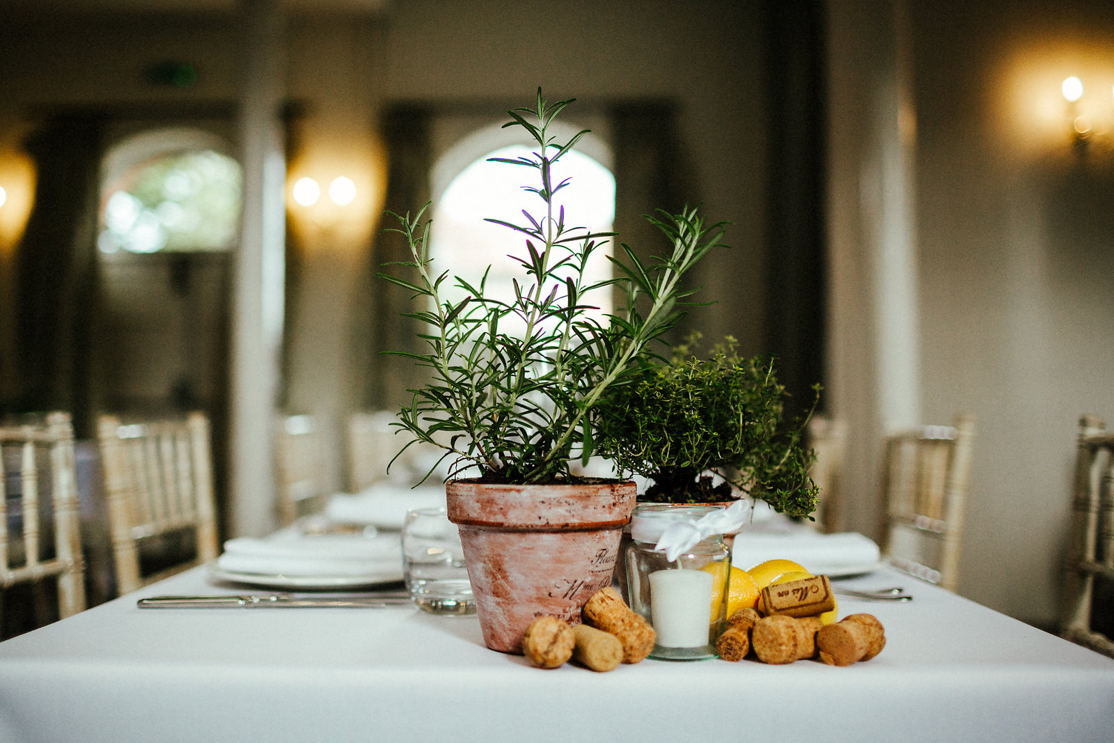 Italian style wedding table decorations