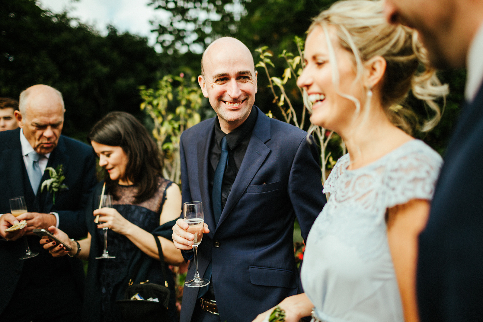 Outdoor receptions drinks at Kings Chapel