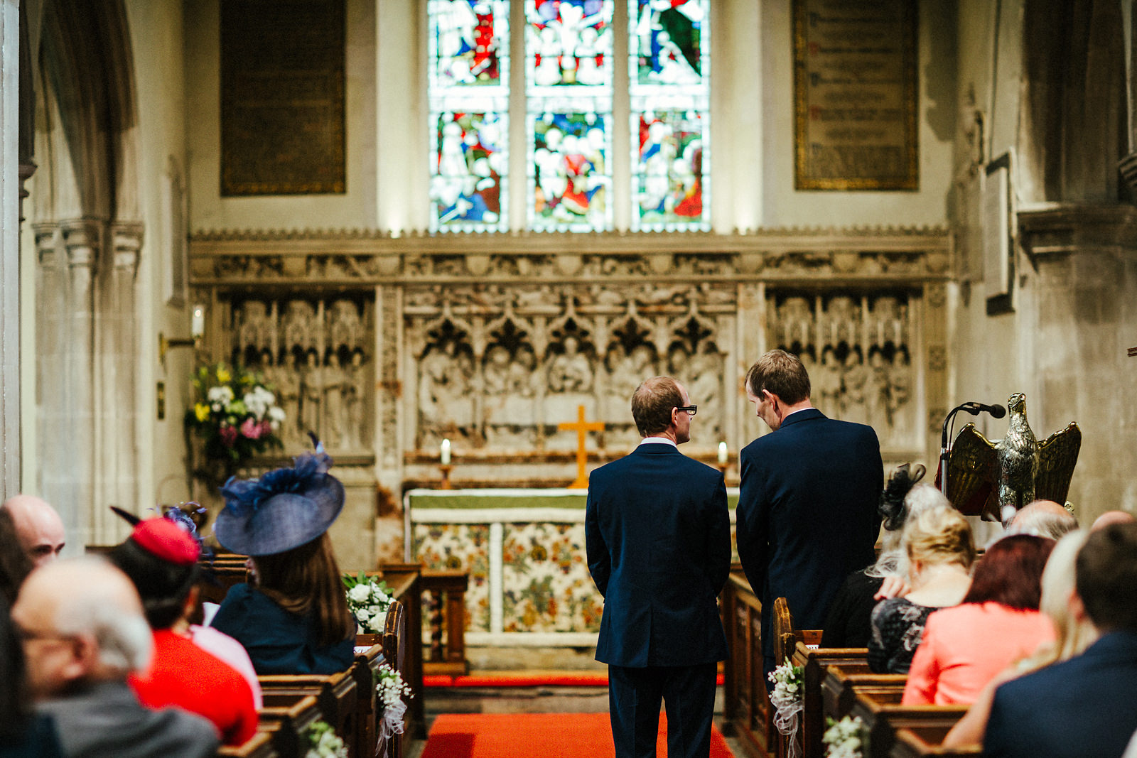 Groom waiting at Kings Langley church