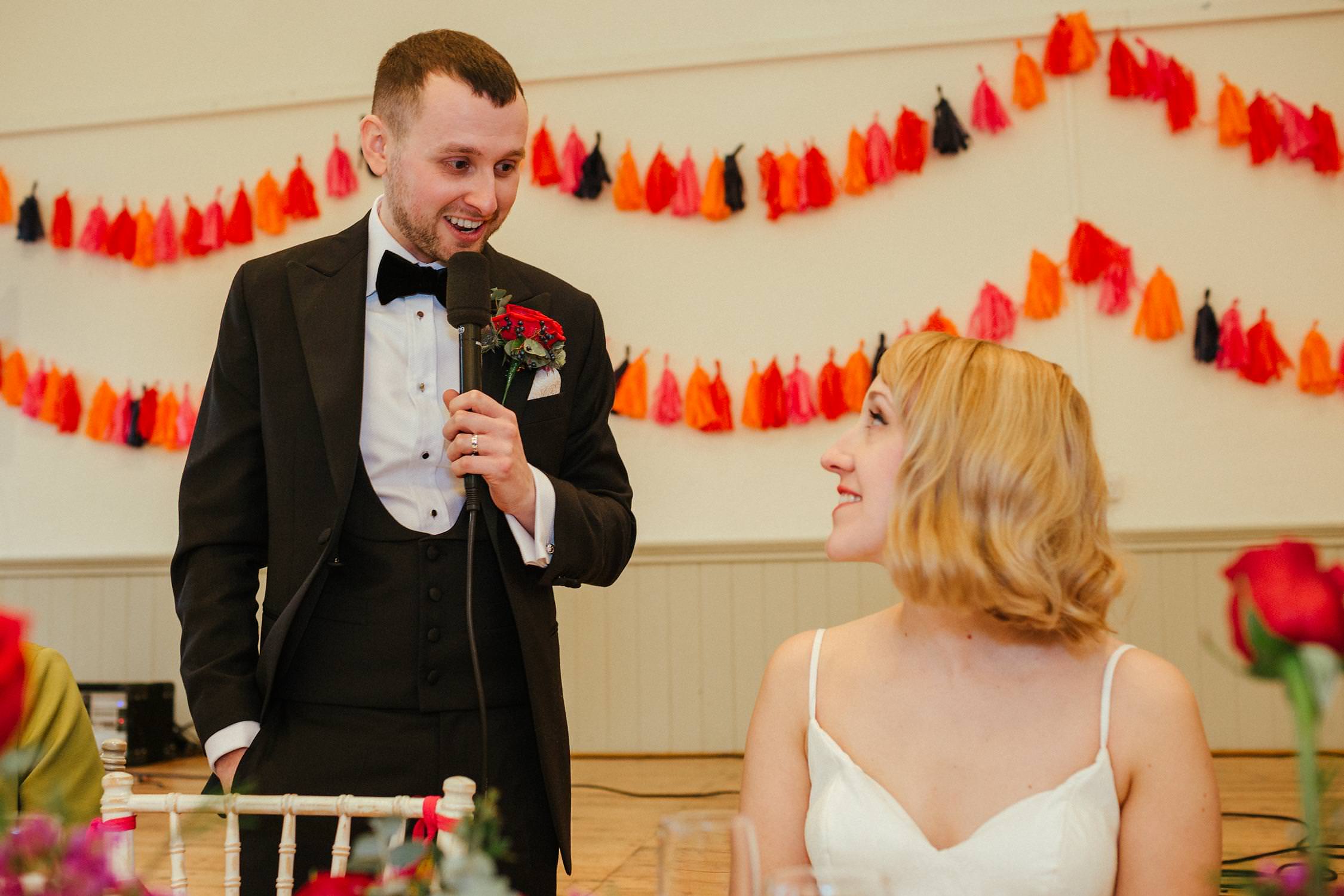 Grooms speech at Hastoe village hall