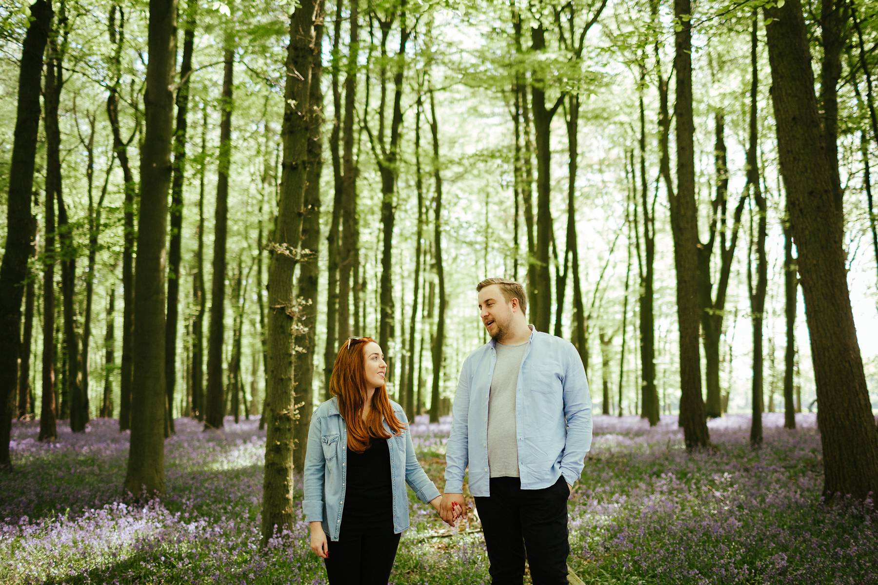 Natural Dockey wood Bluebells Pre-wedding photography