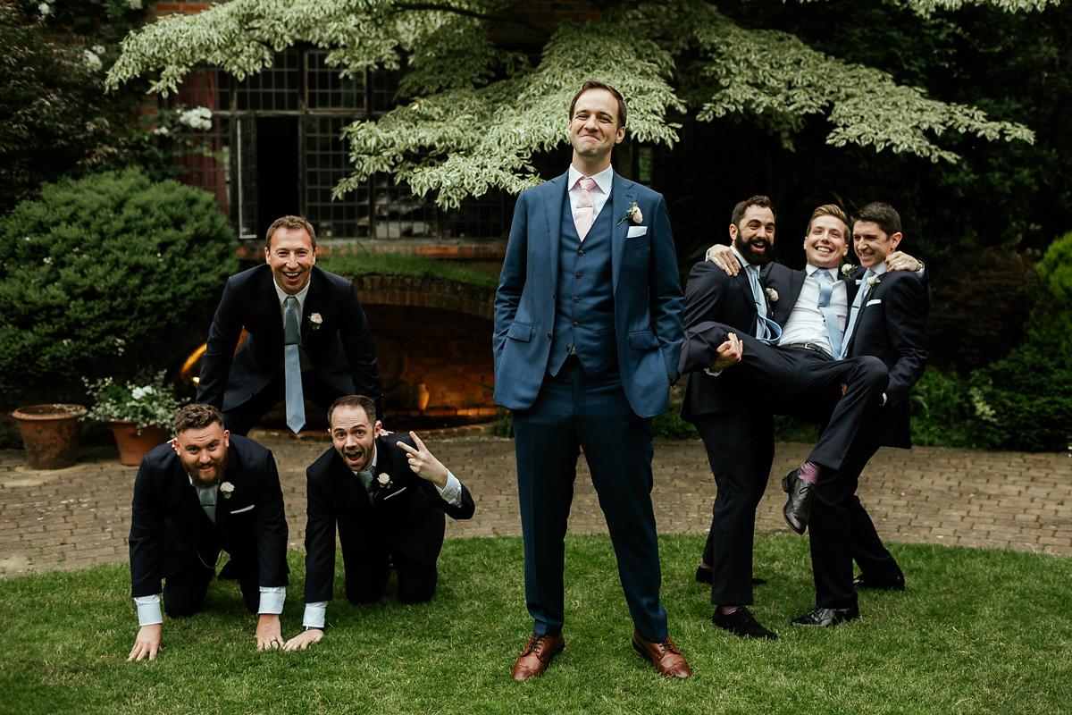 Fun groomsmen group photo