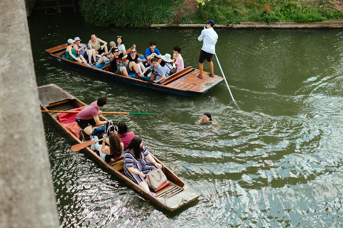 Punting on river Cam