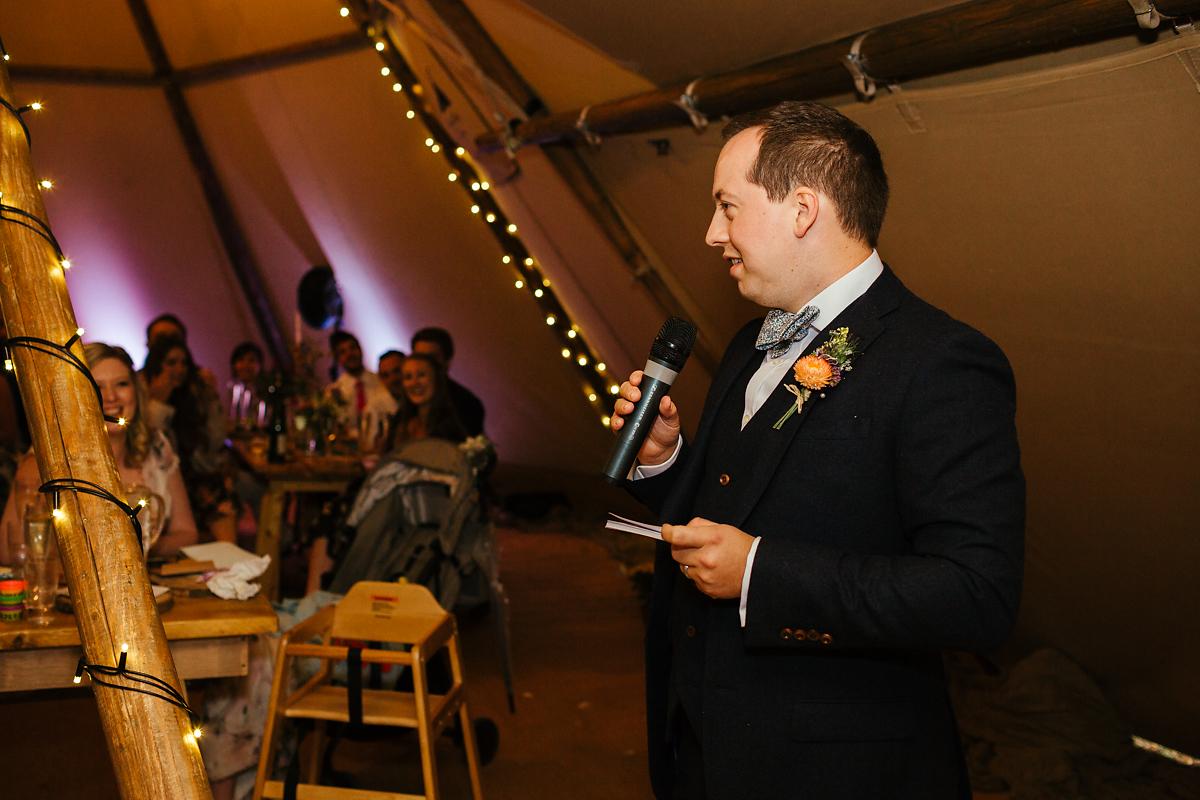 Lila's Wood Tipi Wedding speeches