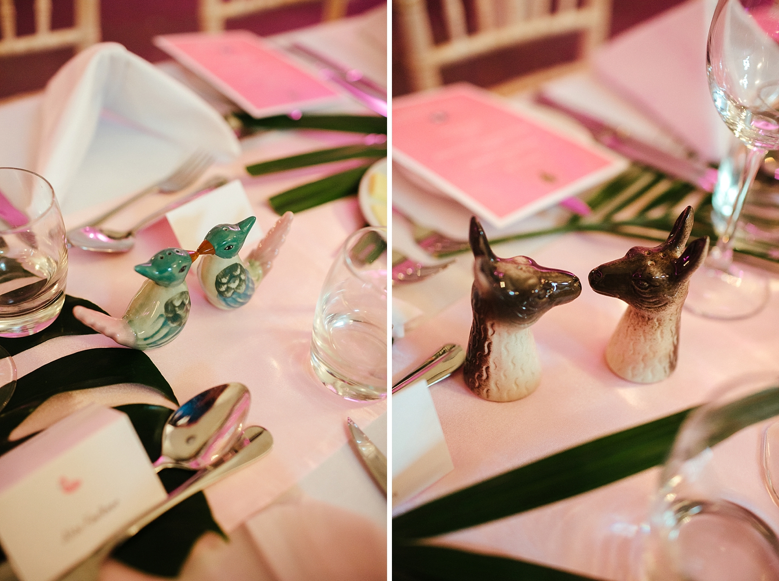 Tropical Glam wedding table decorations photo