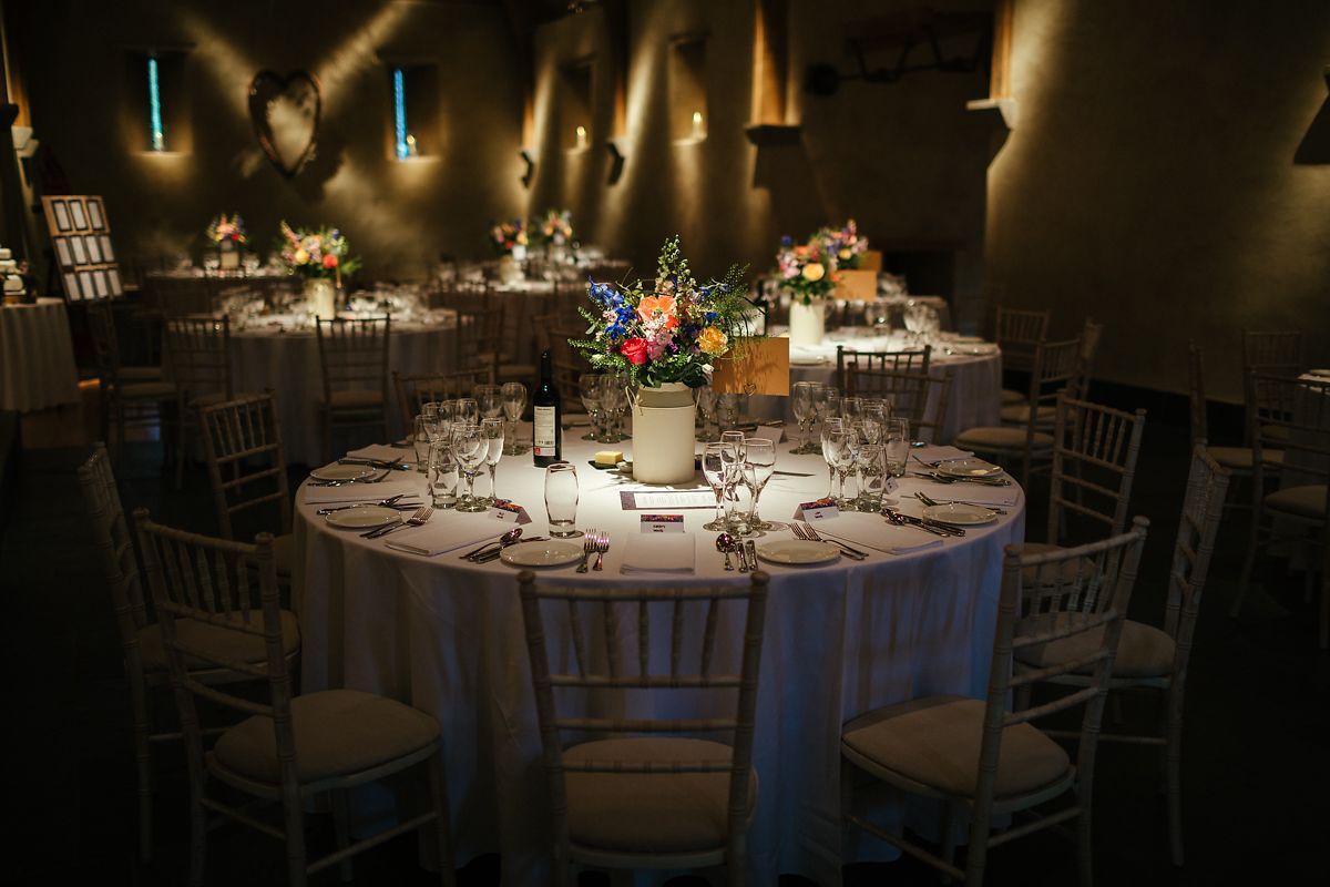 Barn wedding table decorations