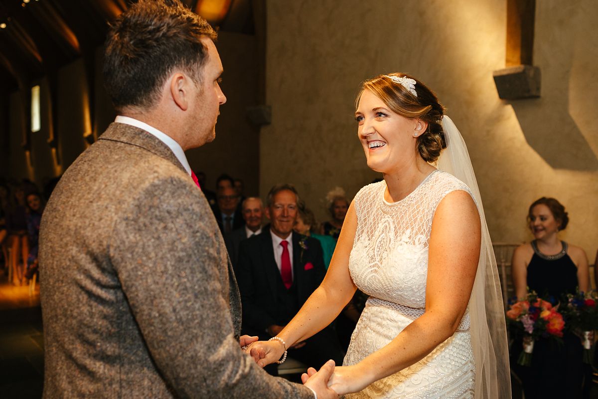 Indoor wedding ceremony in the Great Barn