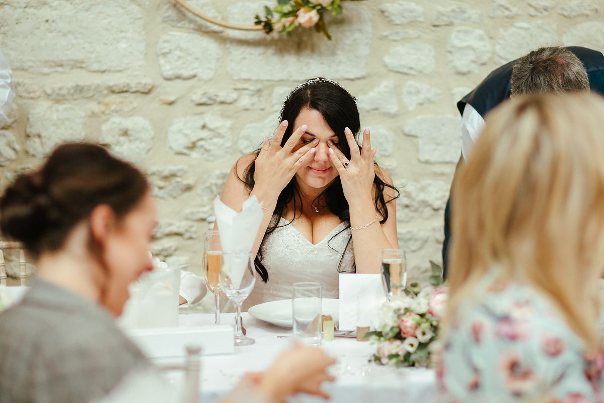 Wedding speeches in the barn