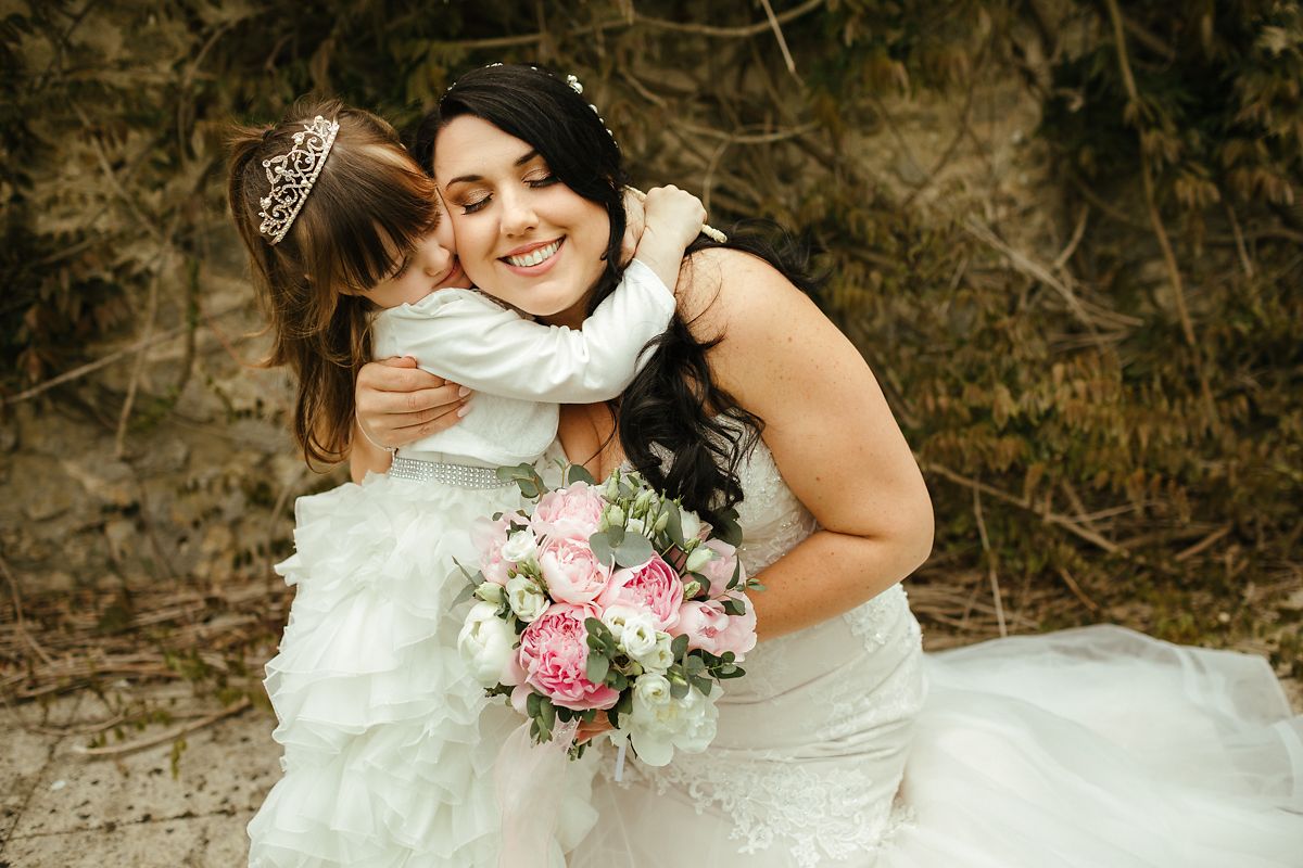 Bride and her daughter on a wedding day