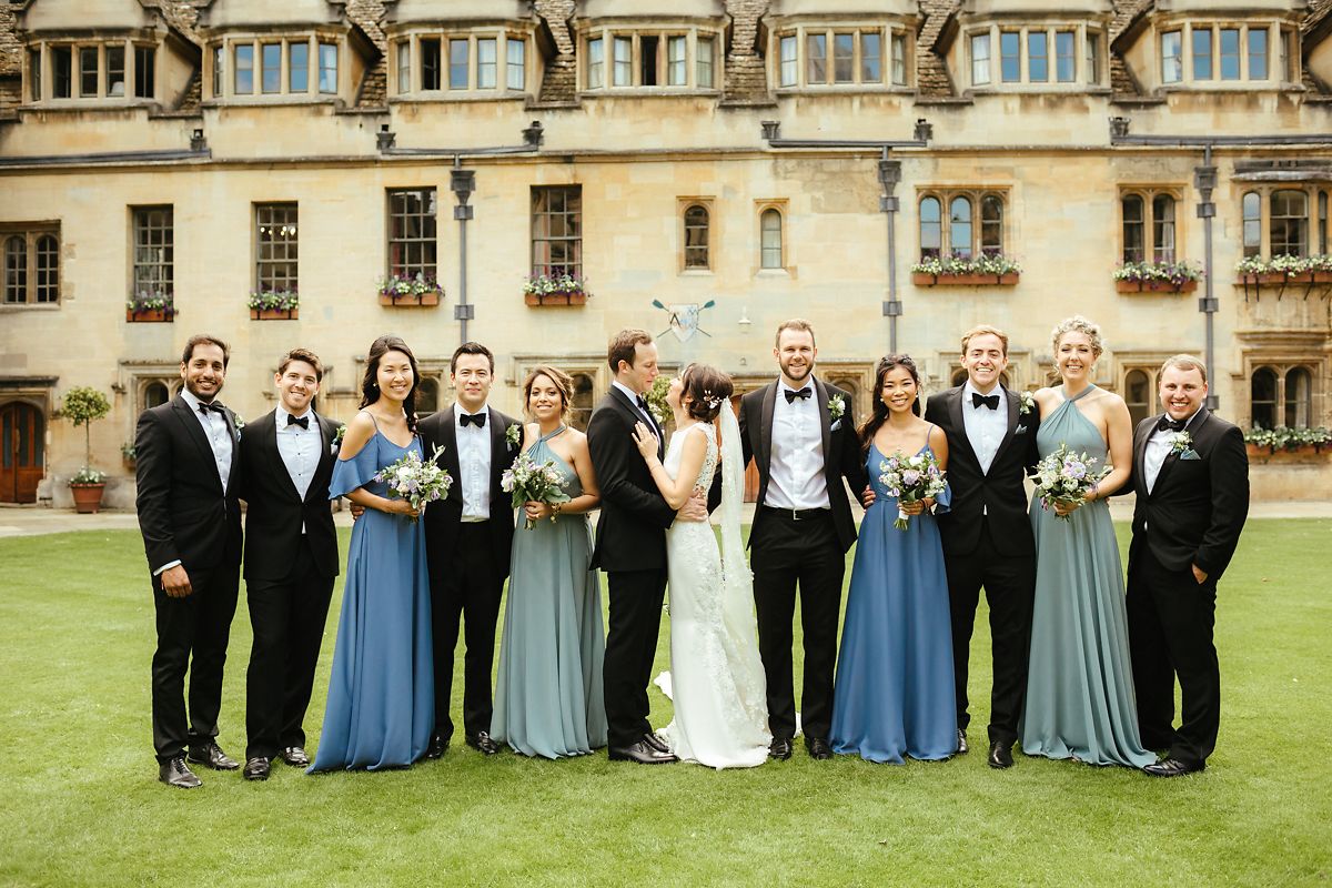 Wedding group photos at Brasenose college