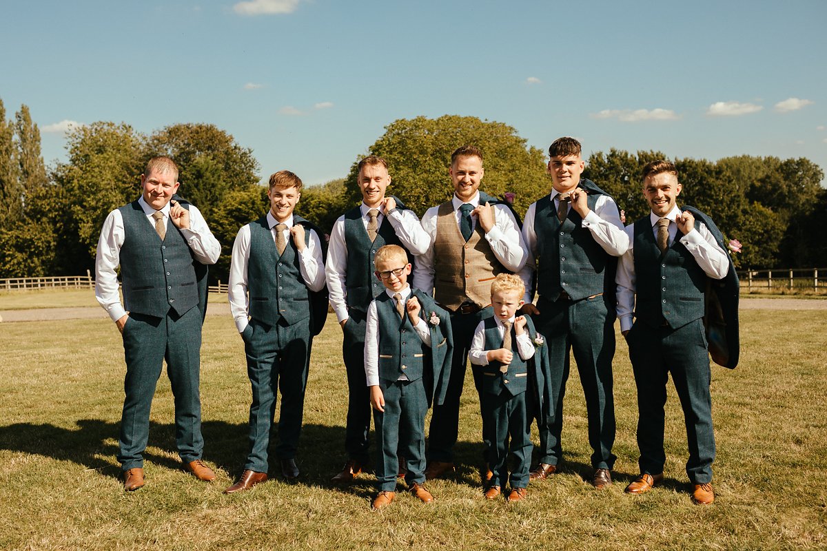 Fun wedding group photos at Notley Tythe Barn 