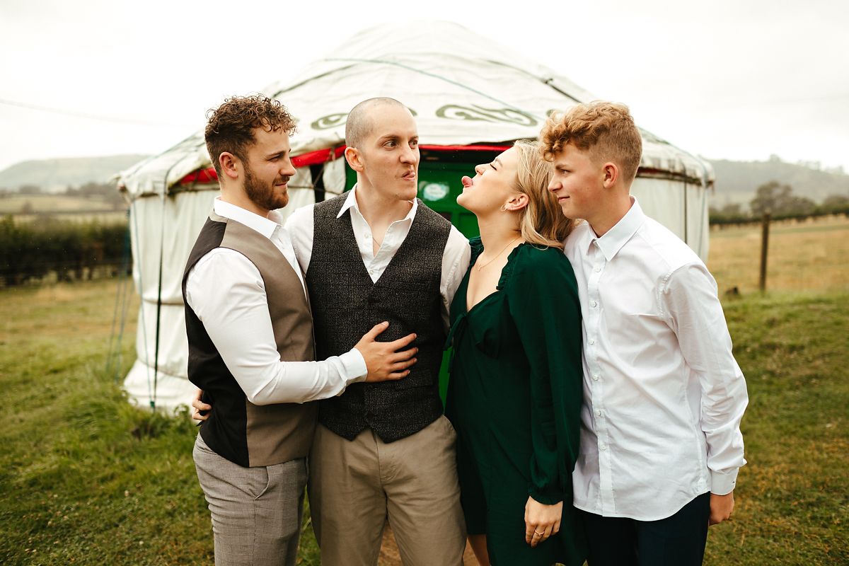 Barnutopia glamping wedding family photos