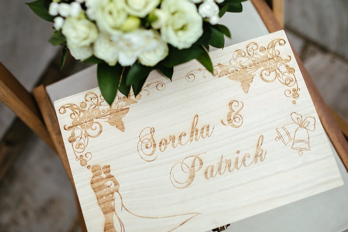 Wooden personalised wedding box