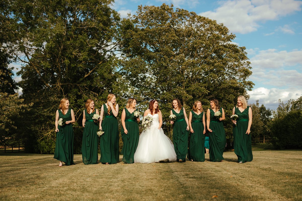 Green sleeveless bridesmaids dresses