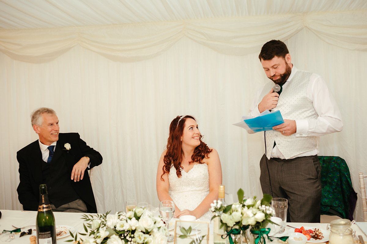 Wedding speech photography at Creslow Manor