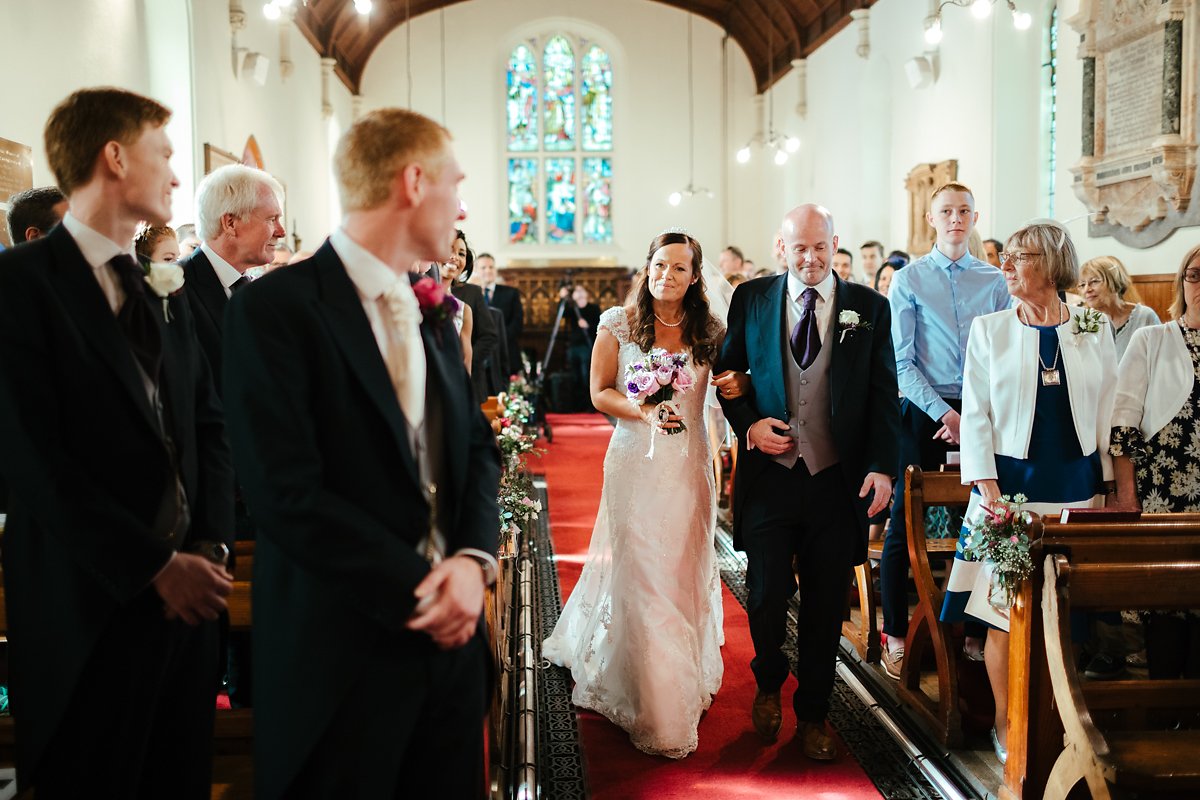 Bride arrives at Latimer Estate church