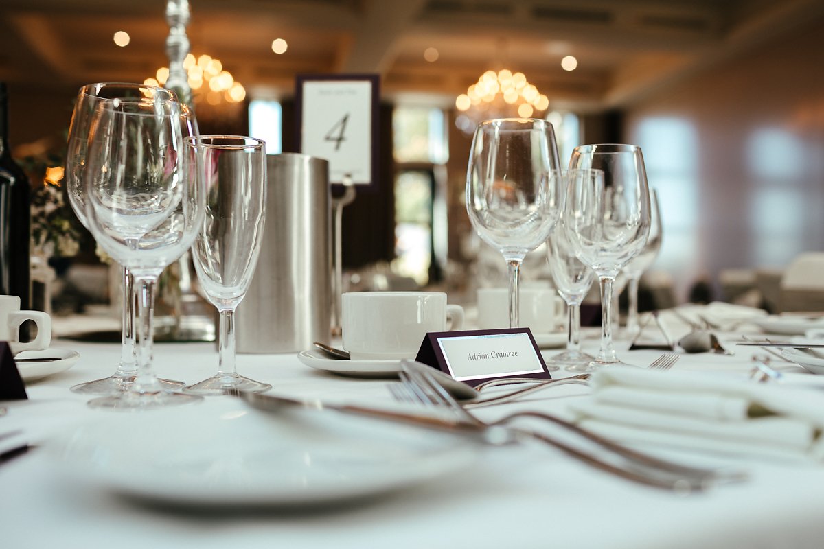 wedding table decorations at Latimer House wedding