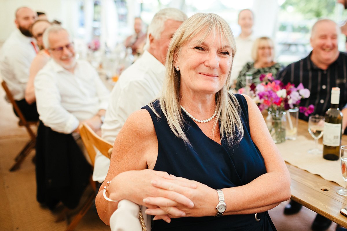 Wedding speeches at Meadowbrook Farm marquee