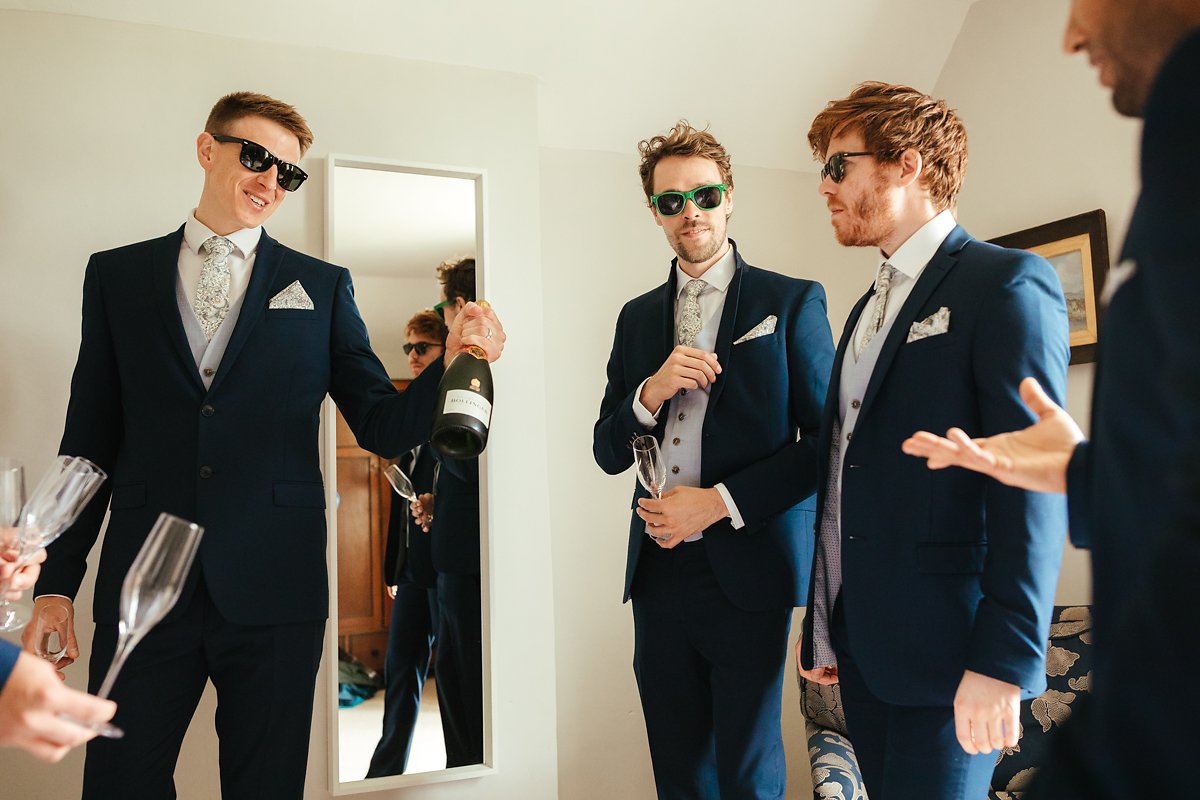 Groomsmen getting ready at the Old House in Merriscourt