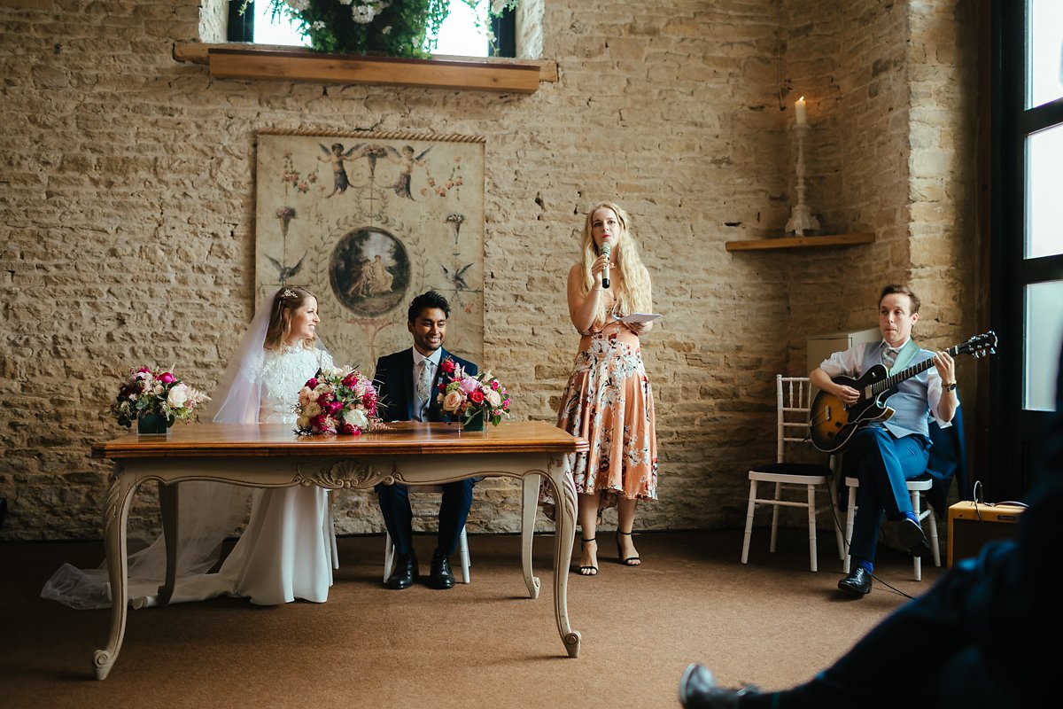 Wedding ceremony at the Stone Barn