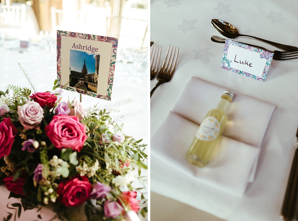 Elegant wedding table decoration in a country house