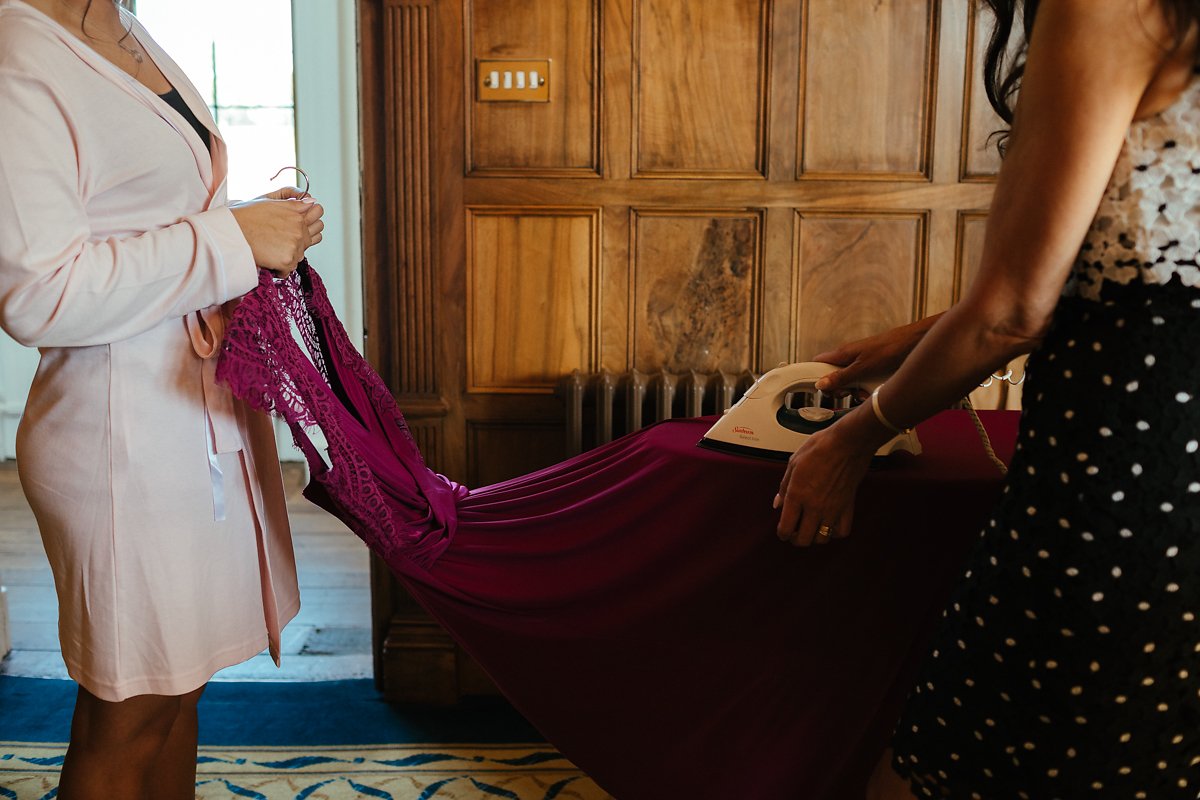 Wedding clothes ironing