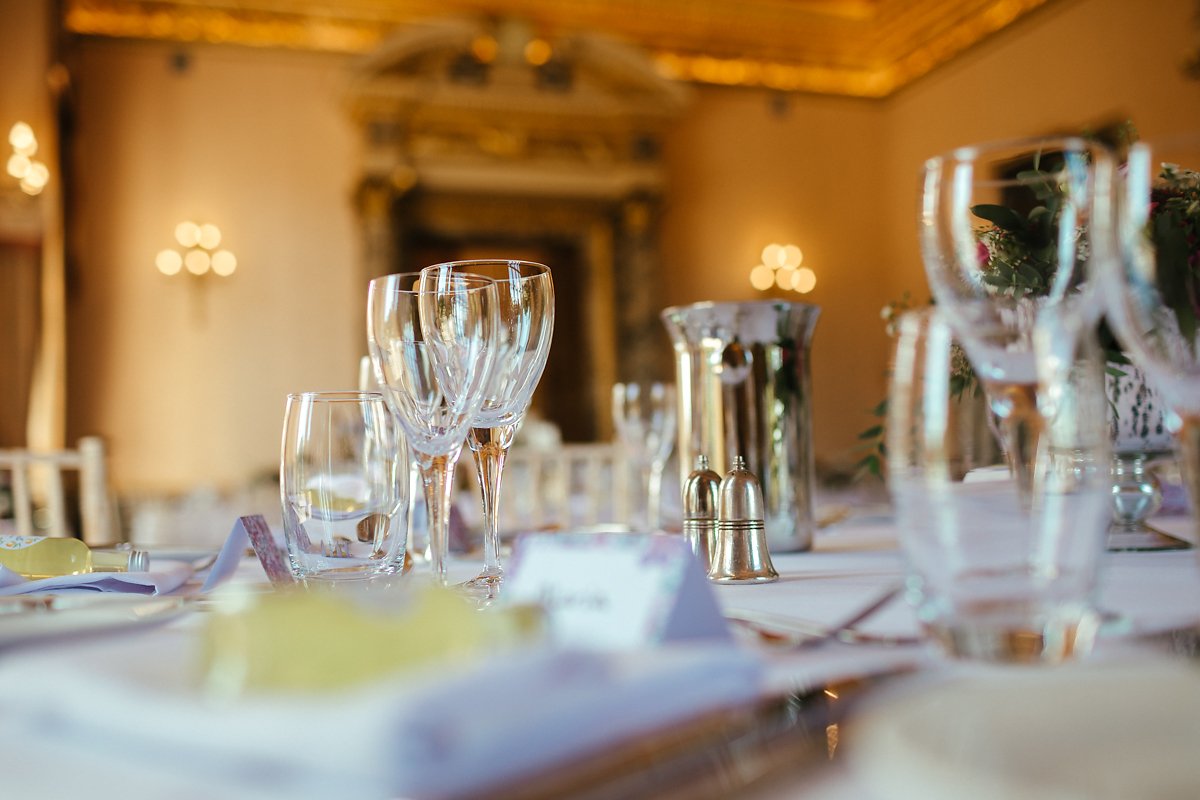 Elegant wedding table decoration in a country house