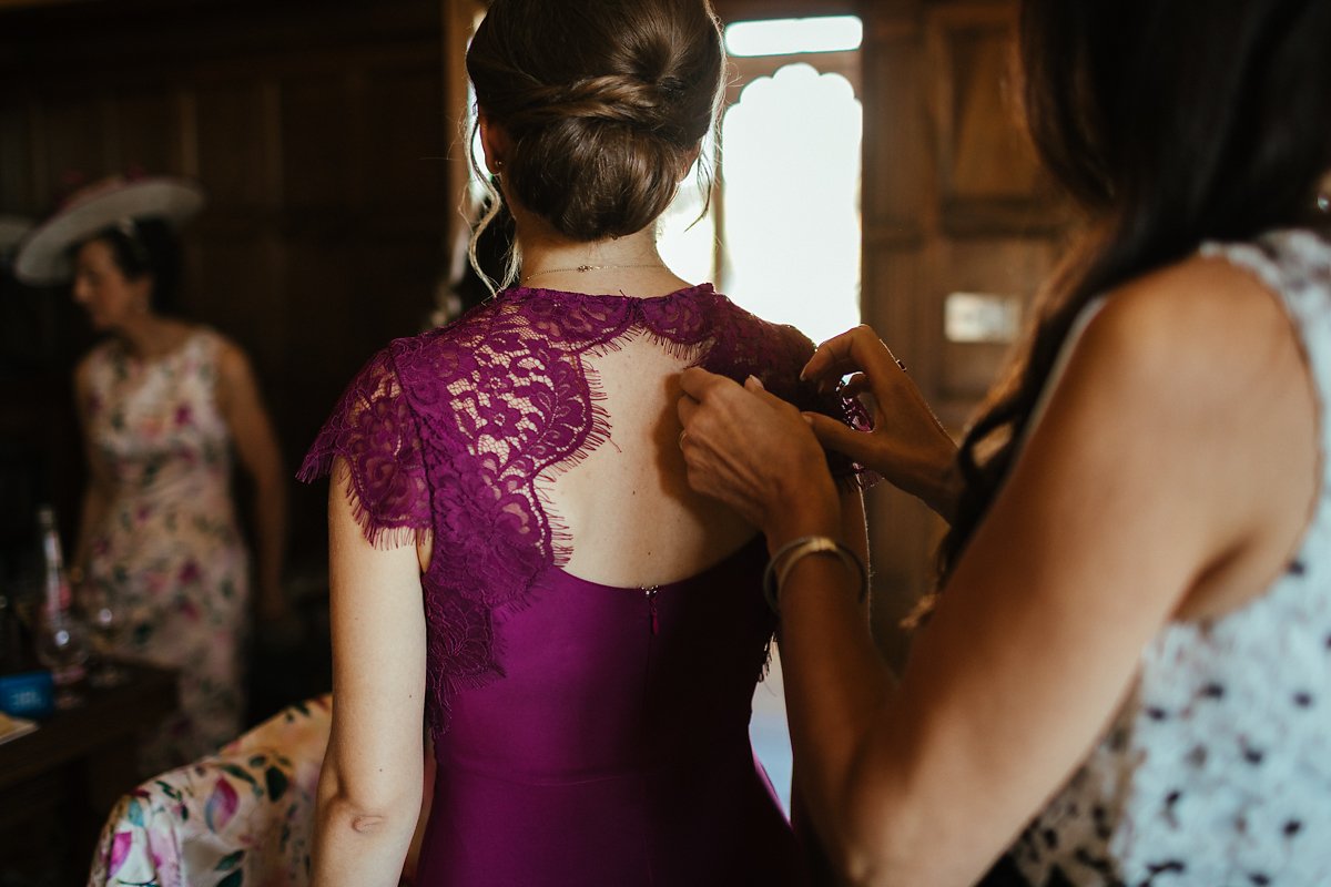 Bridesmaids dress in purple