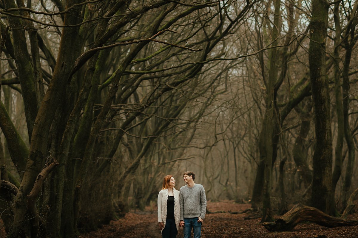 Foggy Woodland Pre-Wedding photoshoot