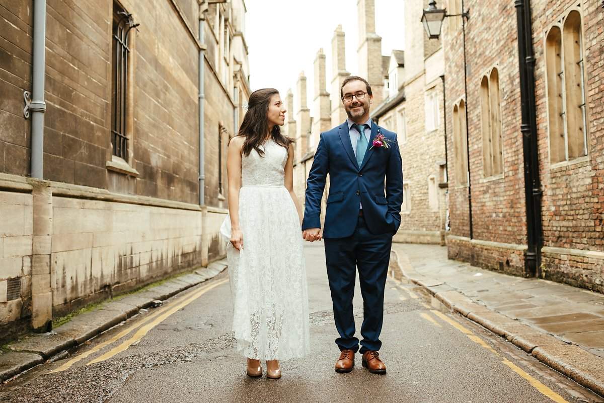 Wedding photos in Cambridge town centre