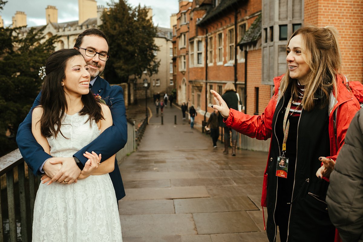 Wedding photos in Cambridge town centre