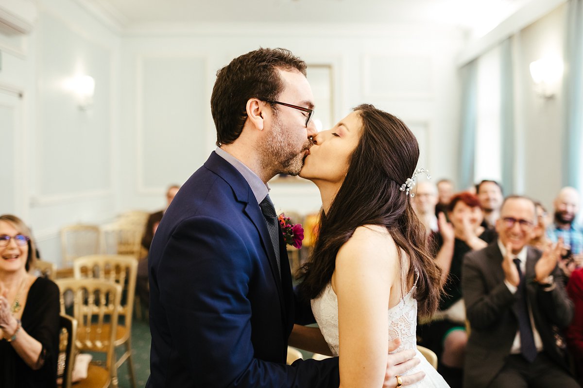 Intimate wedding ceremony at Cambridge Town Hall