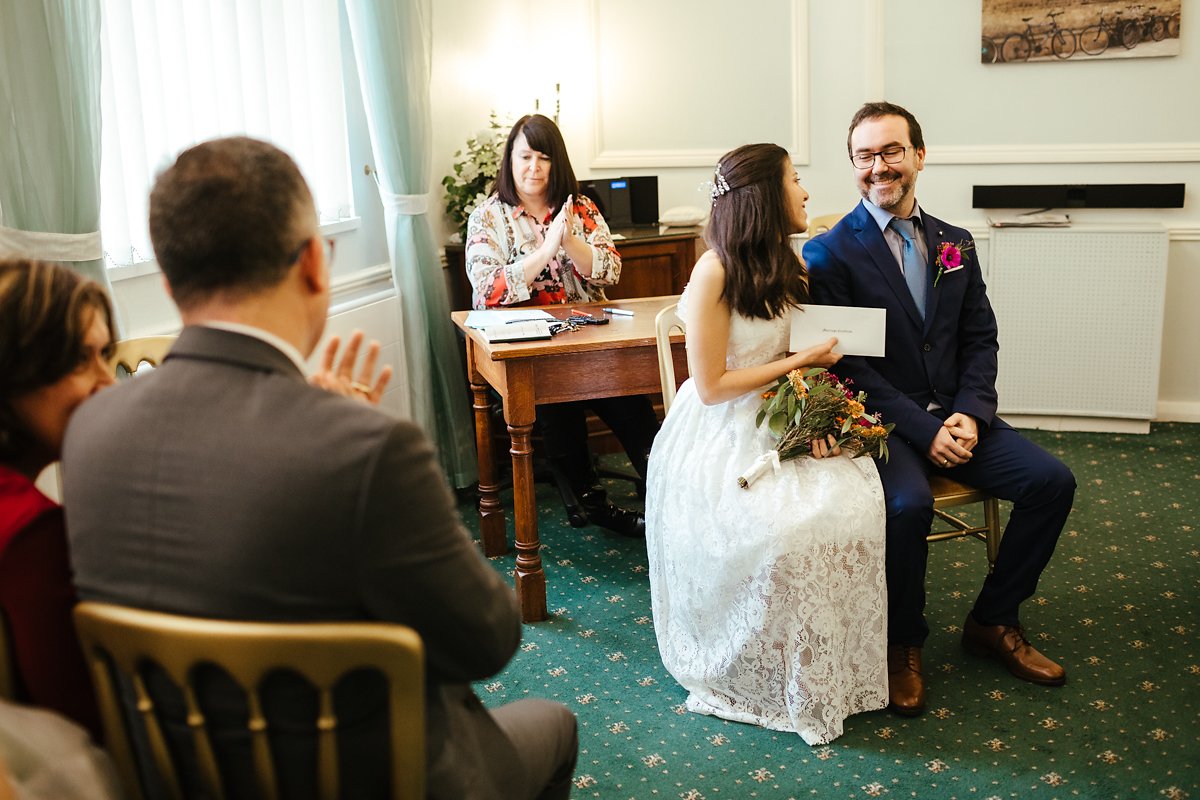 Autumn wedding at Cambridge Town Hall