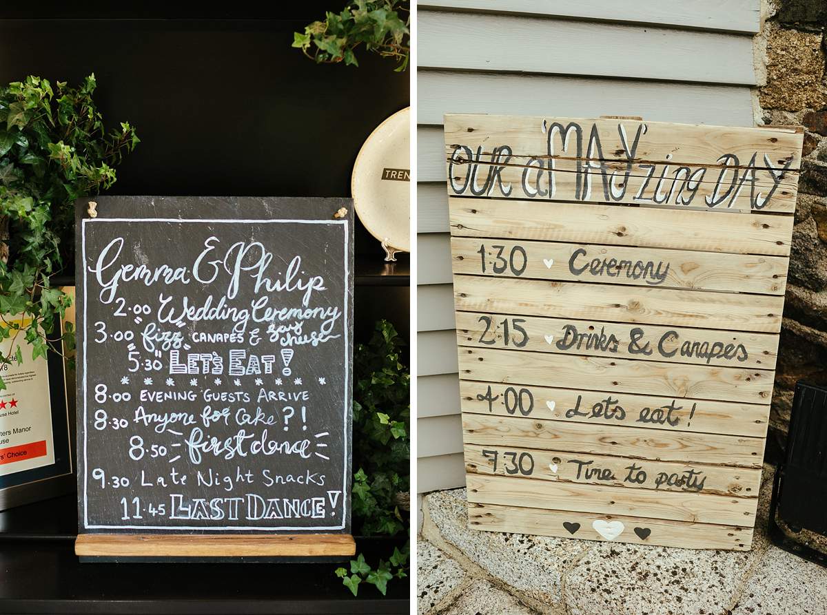 Simple Wedding Timetable Examples