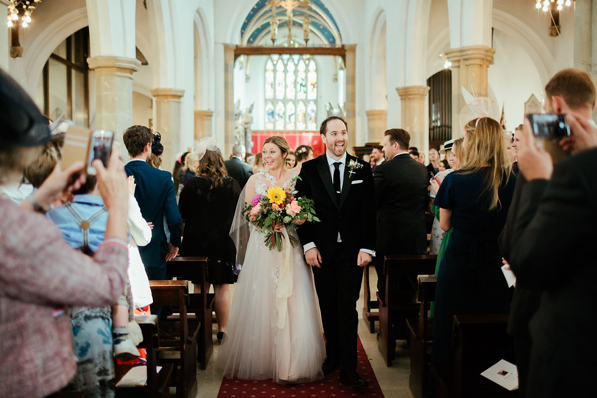 Confetti exit photo at St Mary's church in Old Amersham