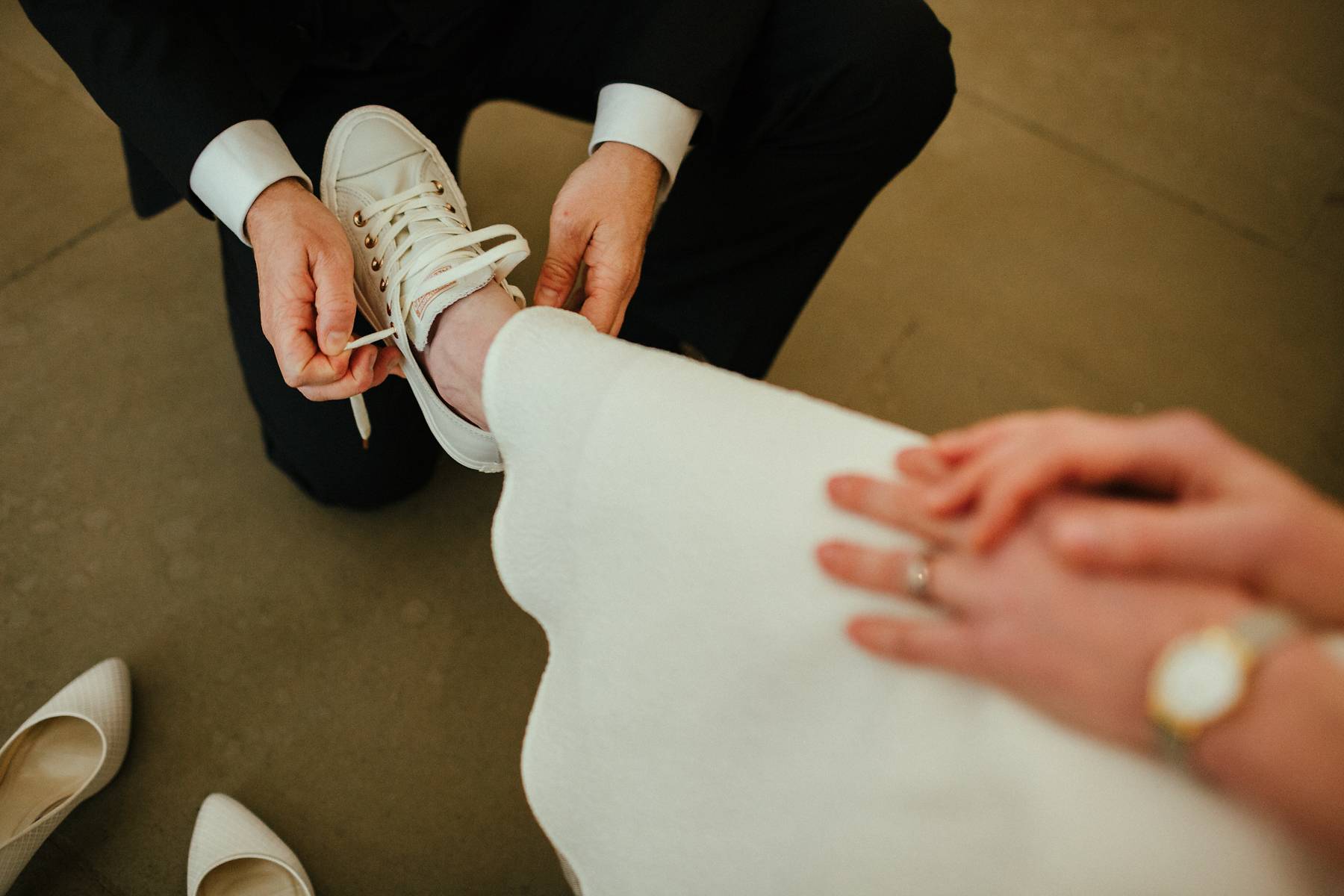 White wedding trainers in Buckinghamshire